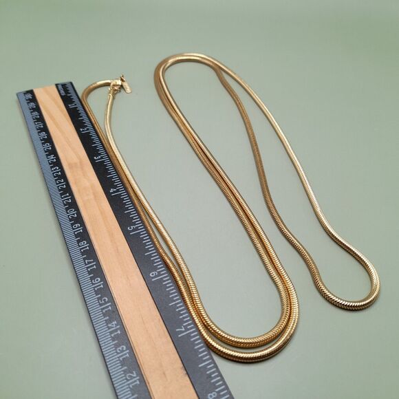 Vintage Monet Gold Plated Necklace 52 Inch Sister Clasp - Picture 7 of 12